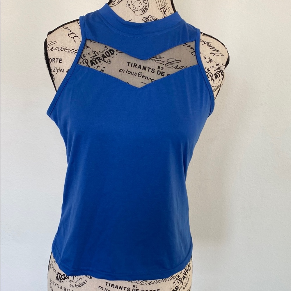 Blue Sleeveless Women's Top